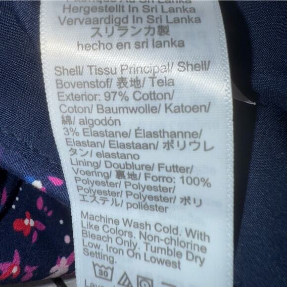 J. Crew Navy Floral Printed Pencil Skirt with Stretch  Size 8 - Picture 8 of 8